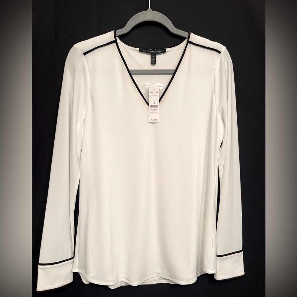 NWT White House Black Market Fitted Long Sleeve Blouse